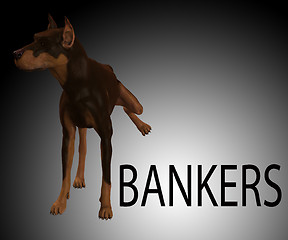 Image showing Dog Shows It Contempt For Bankers