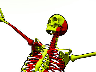 Image showing Cartoon Skeleton With Blood 