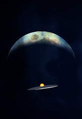 Image showing UFO Against The Moon 