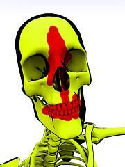 Image showing Cartoon Skeleton With Blood 