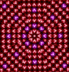 Image showing Pink And Red Heart Pattern 