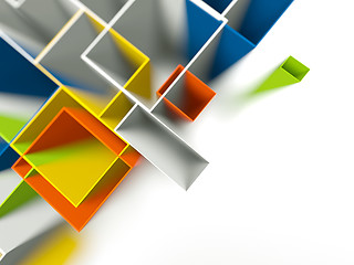 Image showing Background of 3d geometric shapes.