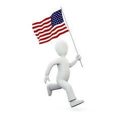 Image showing Holding an american flag