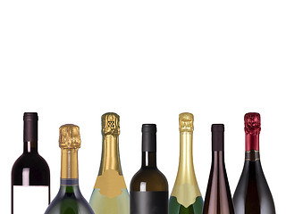 Image showing Bottles of wine