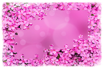 Image showing pink flower frame with puzzle of flowers