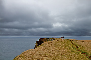 Image showing Tourists at Latrabjarg