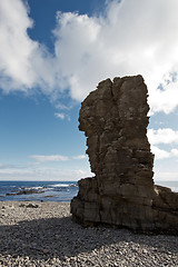 Image showing A rock pillar in the Westfjords