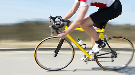 Image showing Cyclist at speed