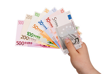 Image showing Hand with Euros