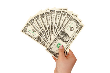 Image showing Hand with dollars