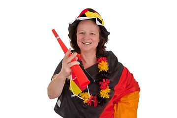 Image showing Female soccer fan