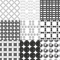 Image showing Set of monochrome geometrical patterns