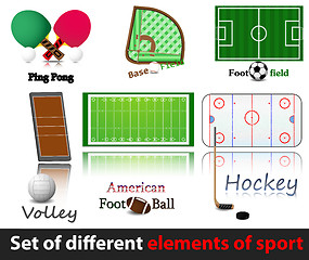 Image showing Set of elements of sport.