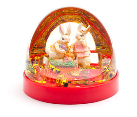 Image showing Christmas toy with two rabbits
