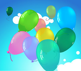 Image showing Balloons In The Sky