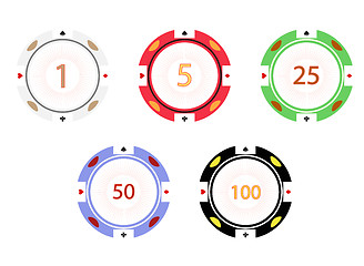 Image showing Gambling chips, vector illustration