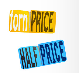 Image showing Half Price Sticker. Vector.