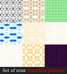 Image showing Set nine seamless patterns