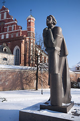 Image showing Statue of Adam Mickiewicz, Vilnius, Lithuania