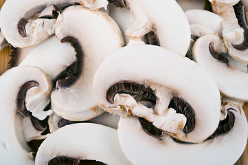 Image showing Group of Sliced Mushrooms