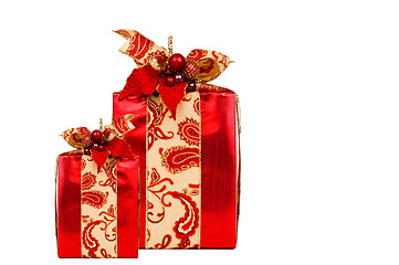 Image showing Two Red Presents with clipping path