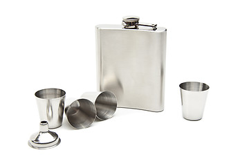 Image showing flask and portable set of cups