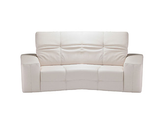 Image showing Image of a modern white leather sofa isolated