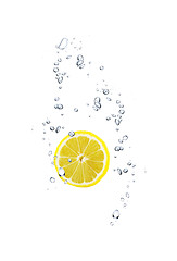 Image showing slice of lemon in water