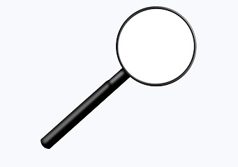 Image showing Illustration of a magnifying glass over white background