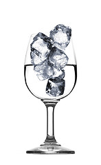 Image showing fresh water in glass with ice cubes