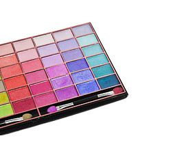 Image showing Close up of colorful eyeshadows