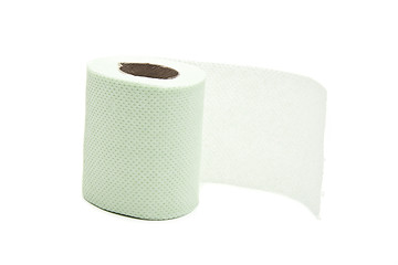 Image showing Simple toilet paper on white background