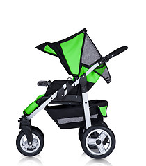 Image showing A modern pram isolated against a white background