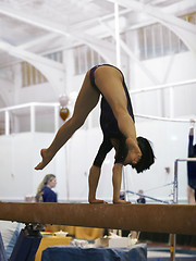 Image showing Gymnast on beam