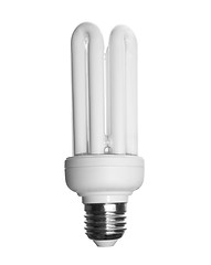 Image showing Energy saving compact fluorescent light bulb isolated