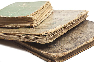 Image showing Antique old books on white