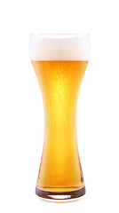 Image showing Glass of beer close-up with froth