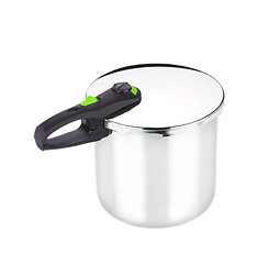 Image showing A stainless pan isolated on a white background