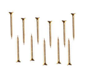 Image showing metal screws on a white background