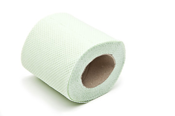 Image showing Simple toilet paper on white background