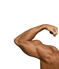 Image showing strong biceps on a white background