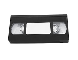 Image showing Old video cassette tape with blank label