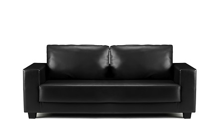 Image showing modern black leather sofa isolated