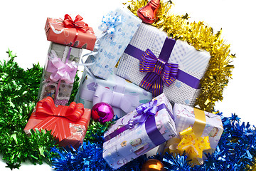 Image showing Gift boxes background