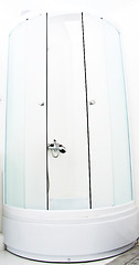 Image showing modern glass shower cabin