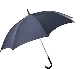 Image showing Black umbrella on white background