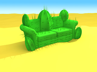 Image showing Cactus-Sofa in the desert