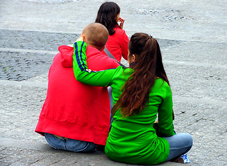 Image showing Resting tourists