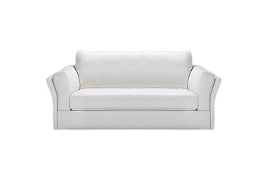 Image showing Image of a modern white leather sofa isolated