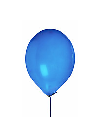 Image showing Blue balloon with string isolated